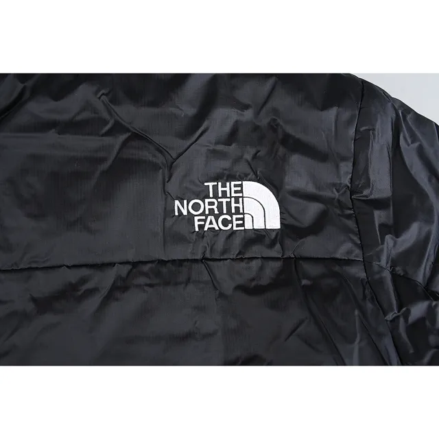 【The North Face】刺繡尼龍連帽外套(黑x白/男款)