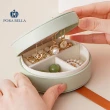 【Porabella】超可愛皮革首飾盒 圓形 小巧輕便 珠寶盒 絨布盒飾品盒 戒指項鍊耳環耳夾收納 飾品收納