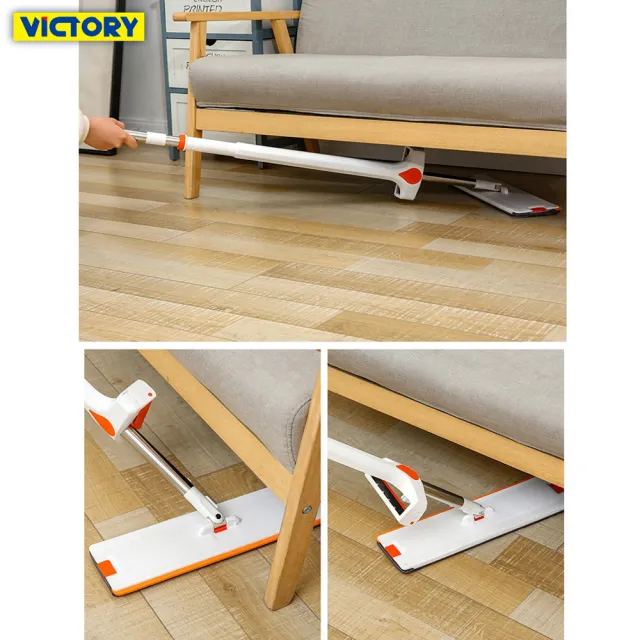 【VICTORY】免手洗超細纖維乾濕兩用平板拖把替換布-4片(懶人拖把 刮水拖把 不沾手 不髒手 大拖把)