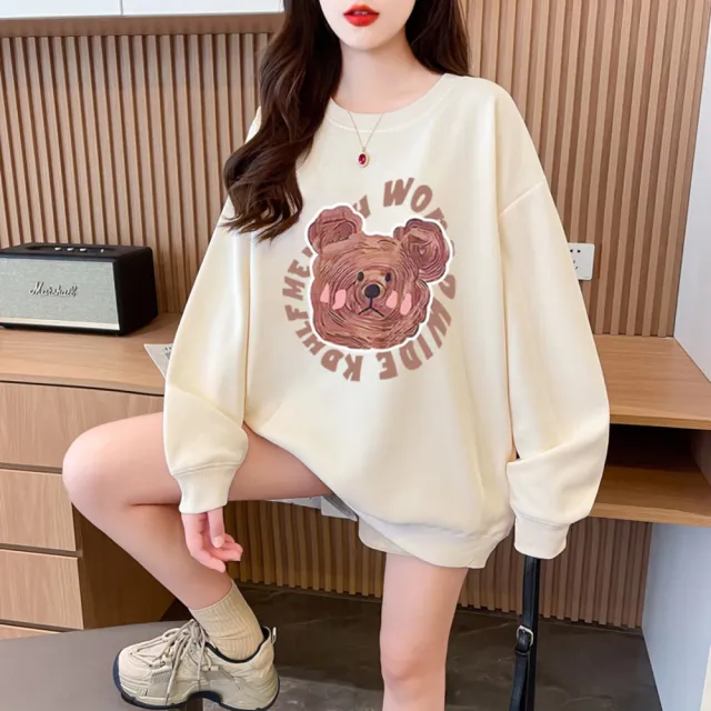 【SCL 南加州丹寧】顯瘦保暖愛心蘇熊長袖毛衣上衣**5XL C6429
