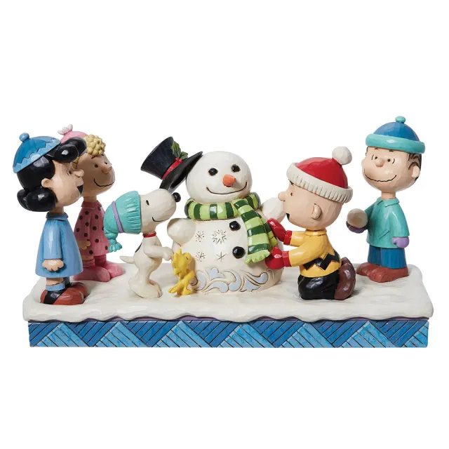 【Enesco】精品家飾 Snoopy 史努比和好友們堆雪人居家擺設(Jim Shore愛木小灣)