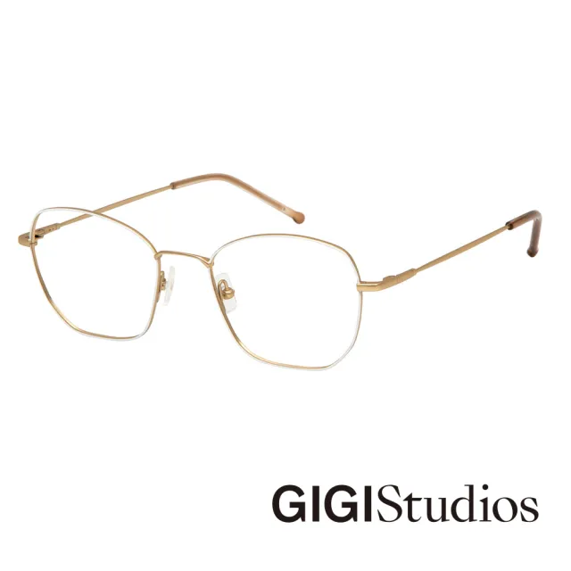 【GIGI Studios】百搭氣質幾何光學眼鏡(白 - ELNA-8076/5)