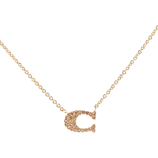COACH C Logo 及玻璃水鑽項鍊(金色) 推薦