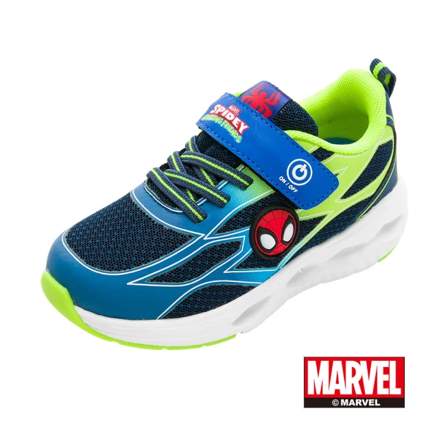 Marvel 漫威Marvel 漫威 正版童鞋 蜘蛛人SPIDEY 電燈運動鞋/透氣 排汗 輕量 藍(MNKX35706)