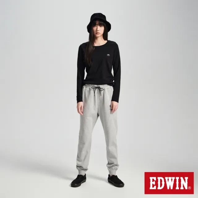 【EDWIN】女裝 石墨烯發熱薄長袖T恤(黑色)