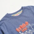 【EDWIN】女裝 撞色圖騰造型寬厚長袖T恤(黑藍色)