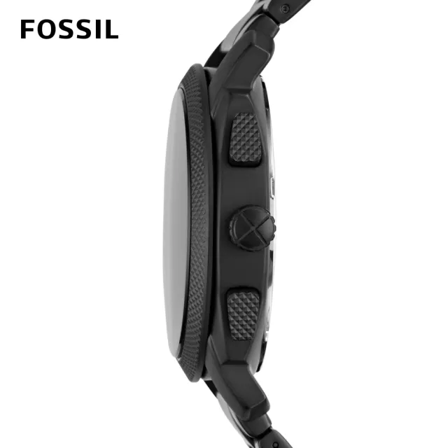 【FOSSIL 官方旗艦館】Machine 三眼計時指針手錶 黑色不鏽鋼鍊帶 FS4682IE