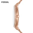 【FOSSIL 官方旗艦館】JACQUELINE 玫瑰金鑲鑽米蘭帶指針手錶ES4628