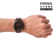 【FOSSIL 官方旗艦館】Everett 質紋沉穩雅仕三眼指針手錶 棕色真皮錶帶 42MM FS5798