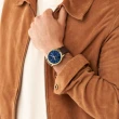 【FOSSIL 官方旗艦館】Minimalist 流金歲月計時指針手錶 咖啡色環保製程皮革錶帶 42MM FS5942