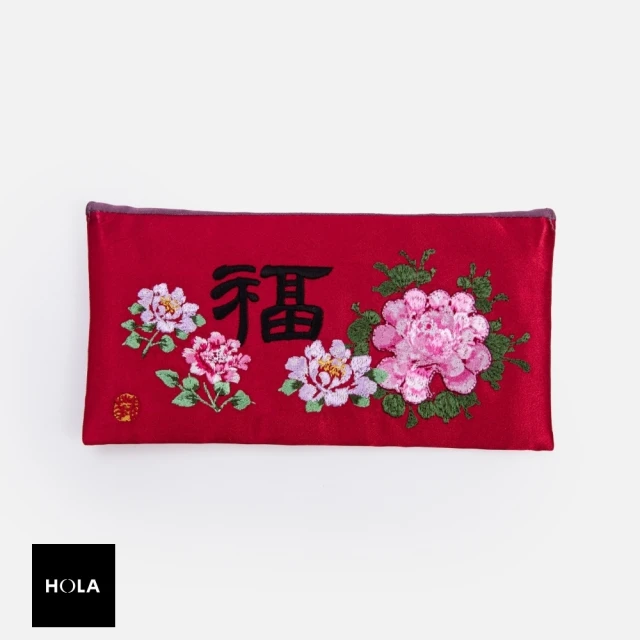 HOLAHOLA 春華工坊緞面刺繡布荷包 福