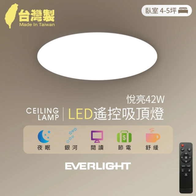 Everlight 億光 悅亮80W LED遙控吸頂燈(適用
