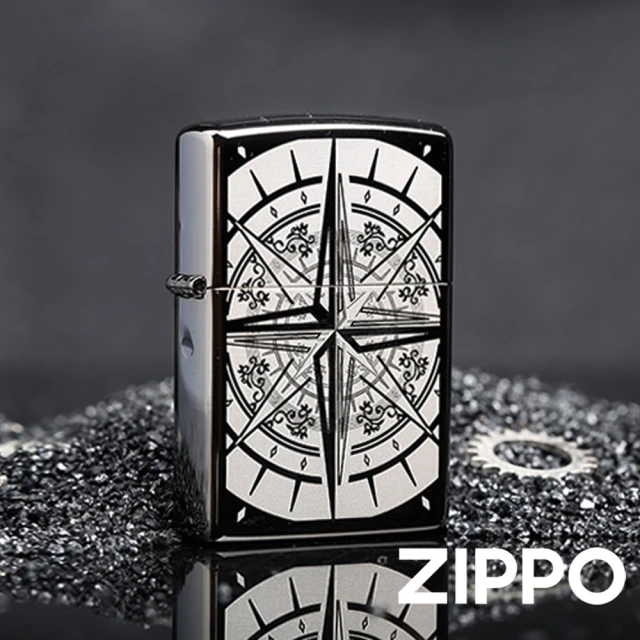【Zippo官方直營】黑冰指南針防風打火機(美國防風打火機)