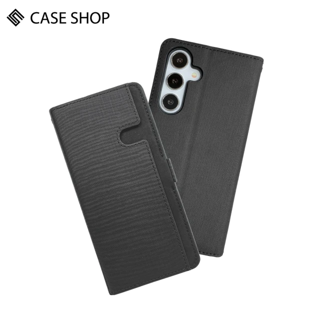 CASE SHOPCASE SHOP Samsung S24＋ 前收納側掀皮套-黑(內襯卡片夾層 翻蓋站立)