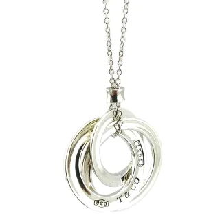 【Tiffany&Co. 蒂芙尼】1837系列-925純銀三環墜飾項鍊