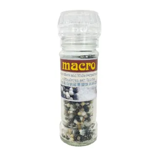【Macro】天然黑白胡椒&玫瑰鹽研磨罐 70gx1罐