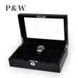 【P&W】名錶收藏盒 10支裝 木質 鋼琴烤漆 玻璃鏡面 手工精品錶盒(大錶適用 手錶收納盒 帶鎖)