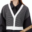 【betty’s 貝蒂思】假兩件針織條紋長袖襯衫(黑色)