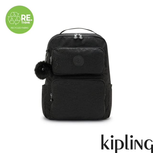 KIPLING官方旗艦館 低調有型黑豹紋手提後背兩用包-KAGAN B