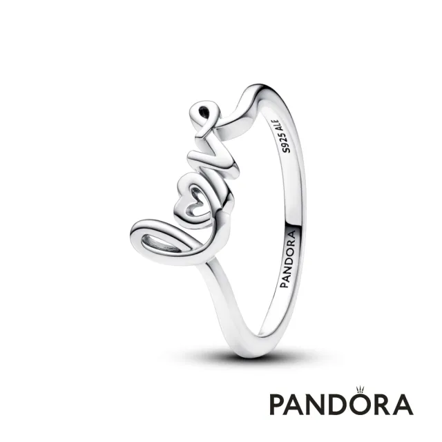 【Pandora 官方直營】手寫「love」戒指