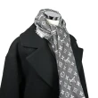 【Louis Vuitton 路易威登】M71378 Monogram Denim 經典花紋羊毛絲綢披肩圍巾(黑 現貨)