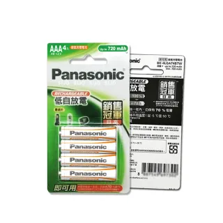 【Panasonic 國際牌】綠卡經濟型 低自放鎳氫充電電池-4號4入(BK-4LGAT4BTW)