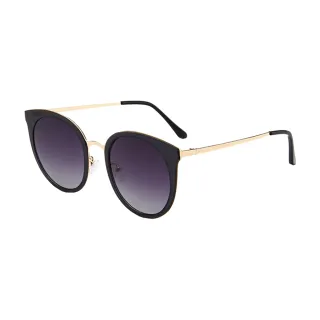 【MEGASOL】UV400防眩偏光太陽眼鏡時尚貓眼墨鏡(時尚流行貓眼圓框鏡架1629多色選)