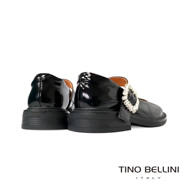 【TINO BELLINI 貝里尼】時尚亮面圓頭瑪莉珍鞋FWBV037-1(黑色)