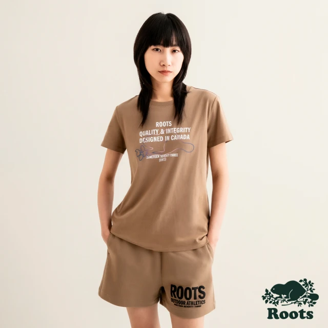 Roots Roots 女裝- FLORAL棉短褲(白色) 