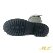 【MK】顯瘦V口皮帶釦環厚底長靴(黑色)