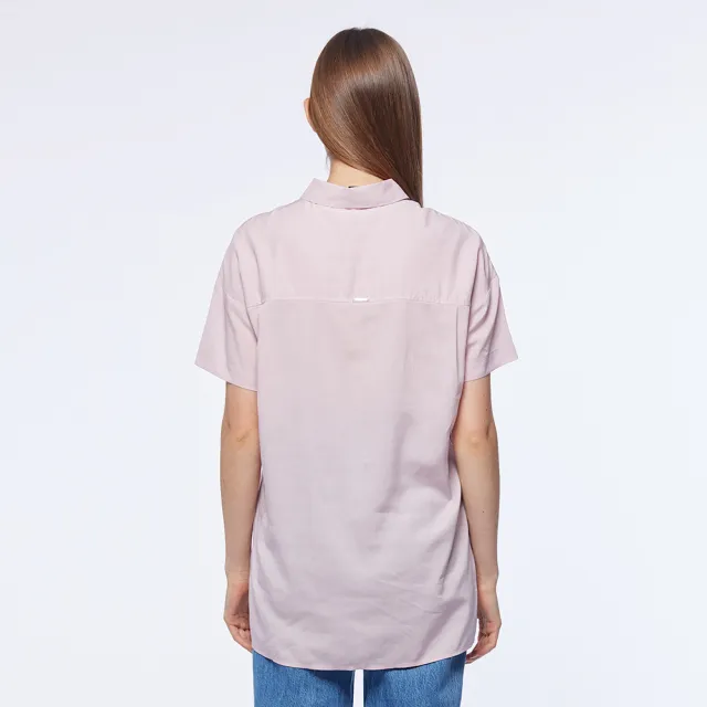 【NAUTICA】女裝 素面抽繩短袖襯衫(粉色)
