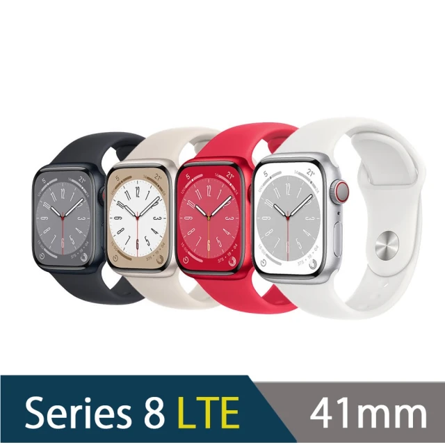 AppleApple Apple Watch S8 LTE版 41mm(鋁金屬錶殼搭配運動型錶帶)