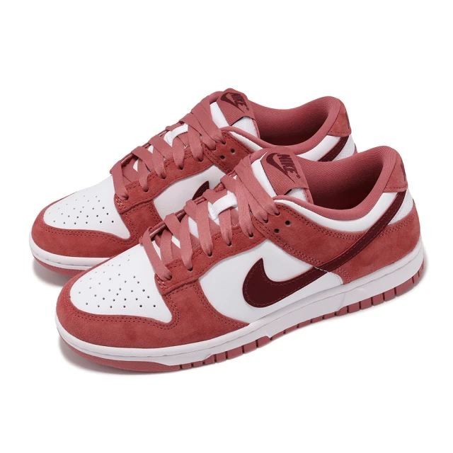 NIKE 耐吉NIKE 耐吉 休閒鞋 Wmns Dunk Low 女鞋 粉紅 麂皮 情人鞋 Valentine’s Day(FQ7056-100)