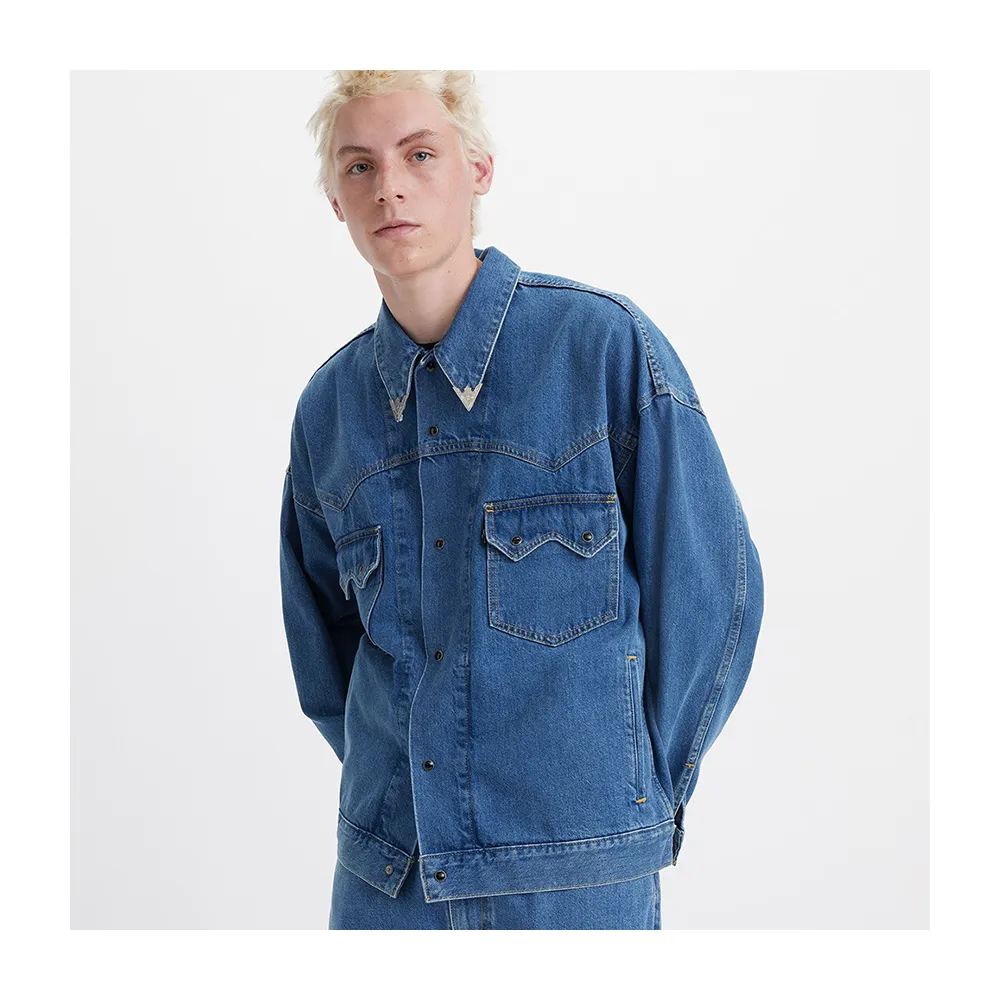 【LEVIS 官方旗艦】男款 西部牛仔外套 / 復古釘扣 / 金屬領尾夾 熱賣單品 A7339-0000