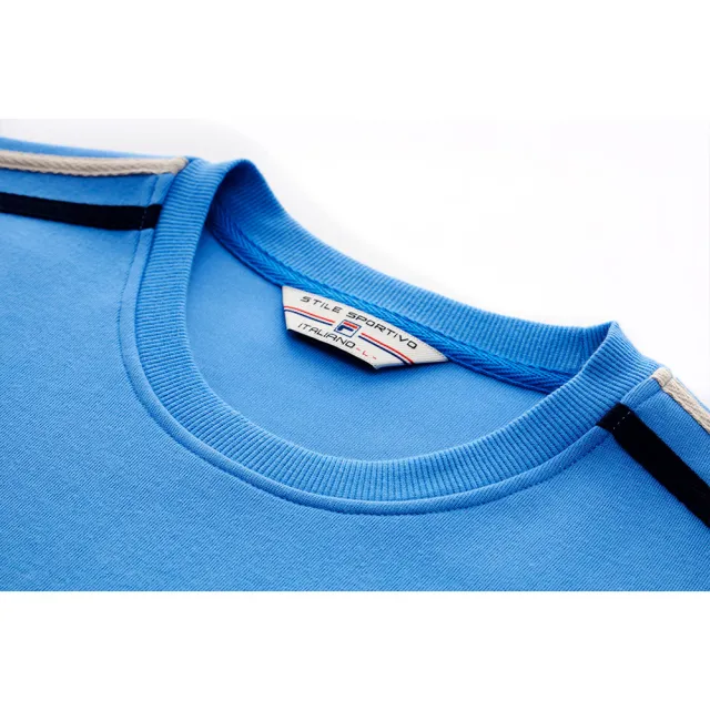 【FILA官方直營】#幻遊世界 中性款 男 長袖圓領T恤-天藍(1TEY-1416-BU)