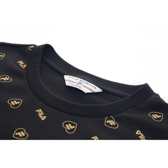 【FILA官方直營】#幻遊世界 中性款短袖圓領T恤-黑(1TEY-1401-BK)