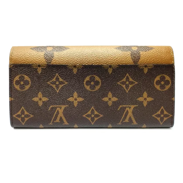 【Louis Vuitton 路易威登】M80726 經典Sarah系列 Reverse Giant帆布雙色信封式掀蓋長夾/錢包(雙色)