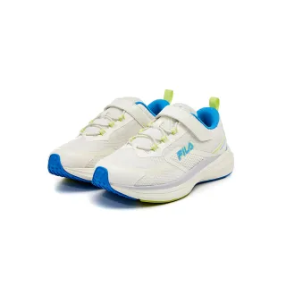 【FILA官方直營】KIDS NRE RX T7 KD 大童運動鞋-米白/藍(3-C147X-460)
