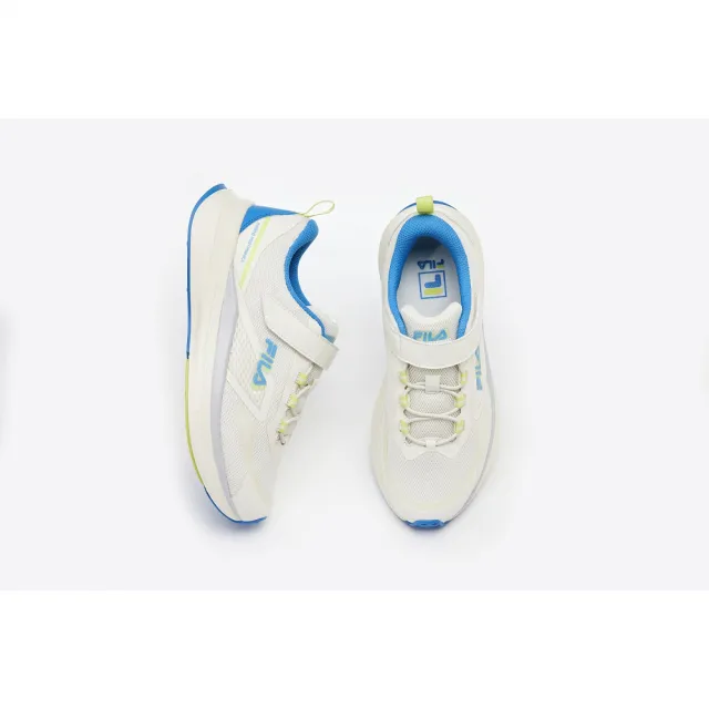 【FILA官方直營】KIDS NRE RX T7 KD 大童運動鞋-米白/藍(3-C147X-460)