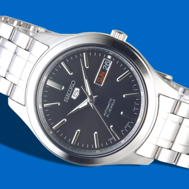 SEIKO 精工 手錶 時尚新貴日本製5號自動機械腕錶-銀白