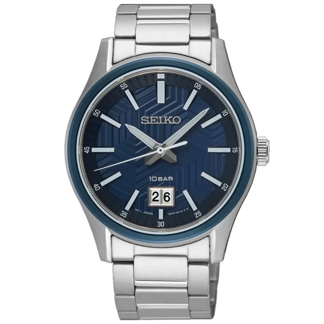 【SEIKO 精工】CS系列 城市簡約大日期男錶  石英錶-藍39.5mm(6N76-00K0B/SUR559P1)