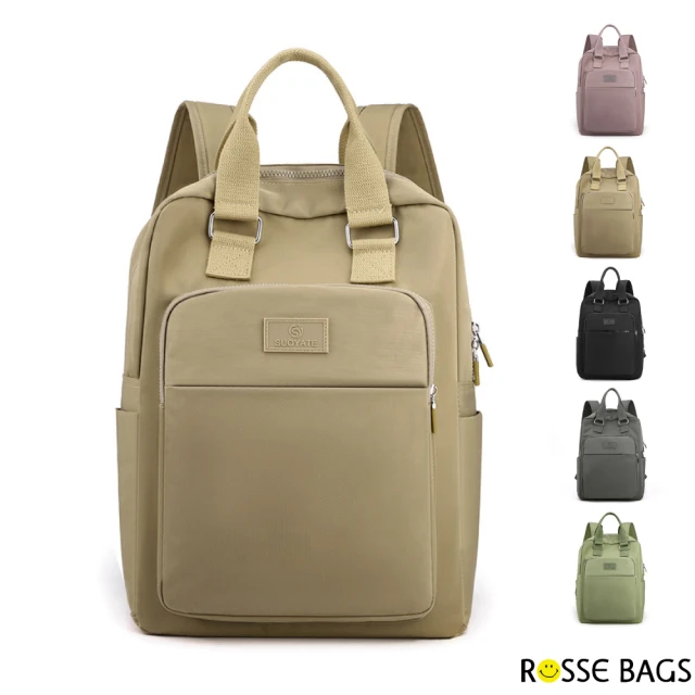 【Rosse Bags】百搭多色時尚休閒旅行輕背包(現+預  綠色／卡其色／灰色／紫色／黑色)