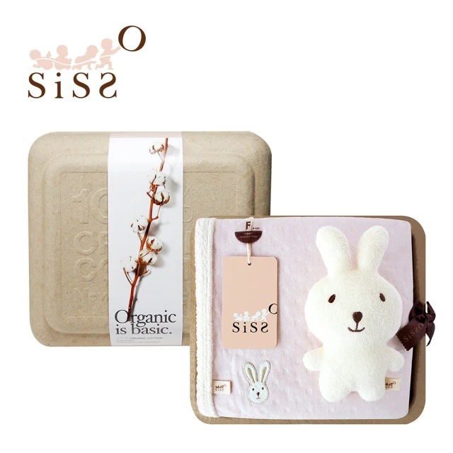 【SISSO】蜜桃甜心兔二重織萬用毯布偶禮盒