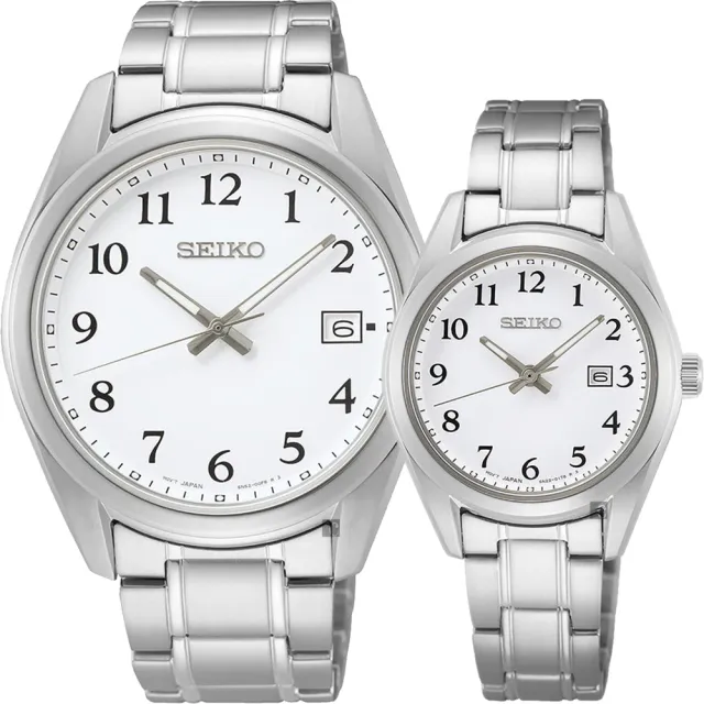 【SEIKO 精工】CS 城市情侶手錶 對錶 送6入手錶收藏盒(SUR459P1+SUR465P1)