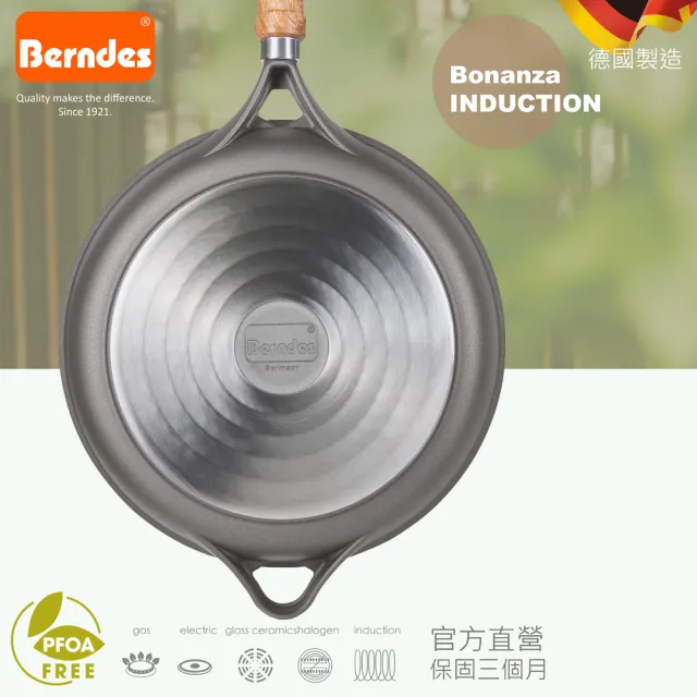 【Berndes 寶迪】Bonanza INDUCTION系列經典不沾鍋深炒鍋24cm含蓋
