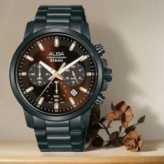 【ALBA】雅柏 ACTIVE 三眼計時手錶-42mm 女王節(AT3J69X1/VD53-X399SD)