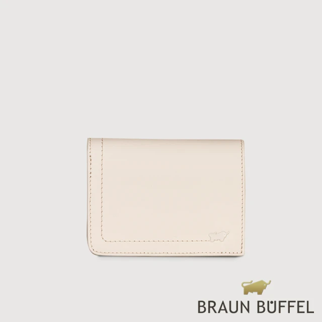 BRAUN BUFFEL 德國小金牛 台灣總代理 娜娜 名片夾-粉筆白(BF810-141-CK)