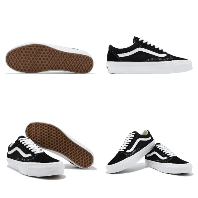 【VANS】休閒鞋 Old Skool 36 男鞋 女鞋 黑 白 麂皮 經典 低筒 板鞋 情侶鞋(VN000CQDBA2)