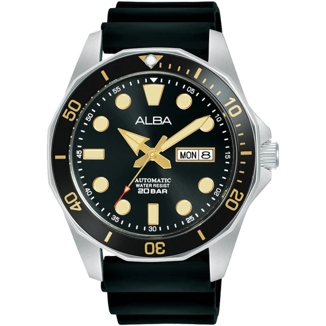 ALBA 雅柏 運動風200米潛水機械錶-43mm/膠帶款(Y676-X063C/AL4553X1)