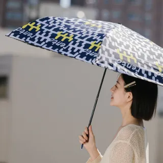 【rento】碳纖輕量黑膠晴雨傘-塗鴉 深藍(碳纖傘骨 日系傘 黑膠傘 防曬 降溫  抗UV)